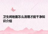 衛(wèi)生間地面怎么清理才能干凈知識(shí)介紹