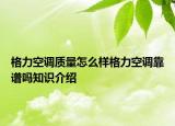 格力空調(diào)質(zhì)量怎么樣格力空調(diào)靠譜嗎知識介紹
