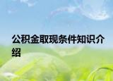 公積金取現(xiàn)條件知識(shí)介紹