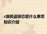 c級防盜鎖芯是什么意思知識介紹