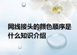 網(wǎng)線(xiàn)接頭的顏色順序是什么知識(shí)介紹