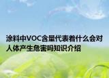涂料中VOC含量代表著什么會對人體產(chǎn)生危害嗎知識介紹