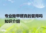 專業(yè)除甲醛真的管用嗎知識介紹