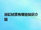 浴缸材質(zhì)有哪些知識介紹