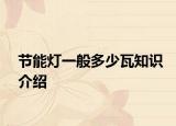 節(jié)能燈一般多少瓦知識介紹