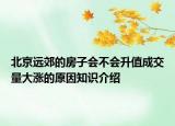 北京遠(yuǎn)郊的房子會(huì)不會(huì)升值成交量大漲的原因知識(shí)介紹