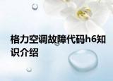 格力空調(diào)故障代碼h6知識(shí)介紹