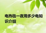 電熱毯一夜用多少電知識(shí)介紹