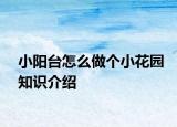 小陽(yáng)臺(tái)怎么做個(gè)小花園知識(shí)介紹
