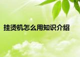 掛燙機(jī)怎么用知識介紹