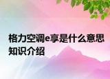 格力空調(diào)e享是什么意思知識介紹