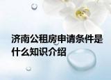 濟南公租房申請條件是什么知識介紹