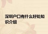 深圳戶口有什么好處知識介紹