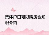 集體戶口可以購(gòu)房么知識(shí)介紹