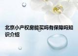 北京小產(chǎn)權(quán)房能買嗎有保障嗎知識介紹