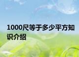 1000尺等于多少平方知識介紹