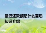 最低還款額是什么意思知識(shí)介紹