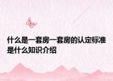 什么是一套房一套房的認(rèn)定標(biāo)準(zhǔn)是什么知識介紹