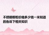 不銹鋼櫥柜價(jià)格多少錢一米知道的告訴下相關(guān)知識(shí)