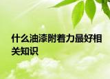 什么油漆附著力最好相關(guān)知識(shí)