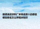 順德油漆涂料廠家排名前十的都是哪些排名怎么樣相關(guān)知識(shí)
